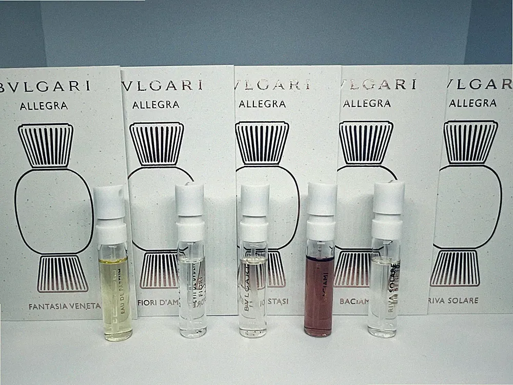 Bvlgari Allegra Women Perfume Collection Sample Spray Vials 5pc Set