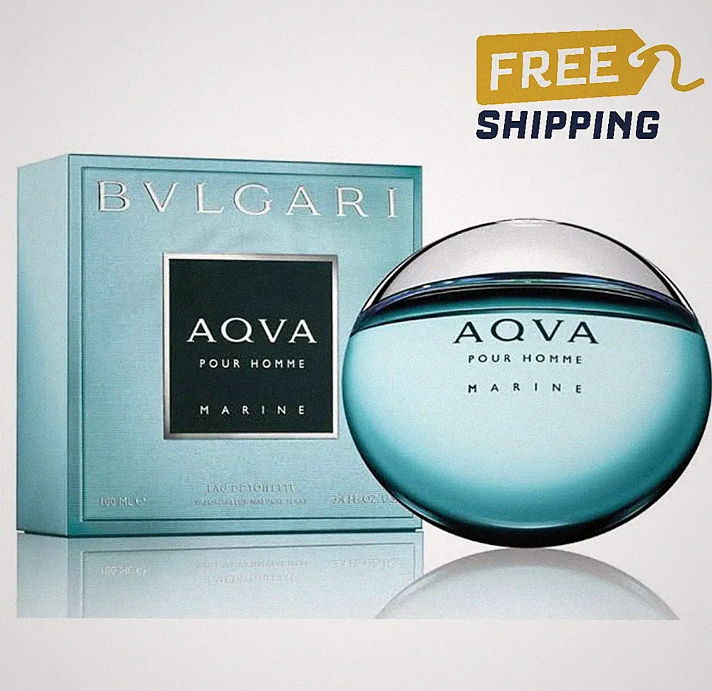 Bvlgari Aqva Pour Homme Marine Eau de Toilette Spray 3.4oz 100ml Men Perfume New