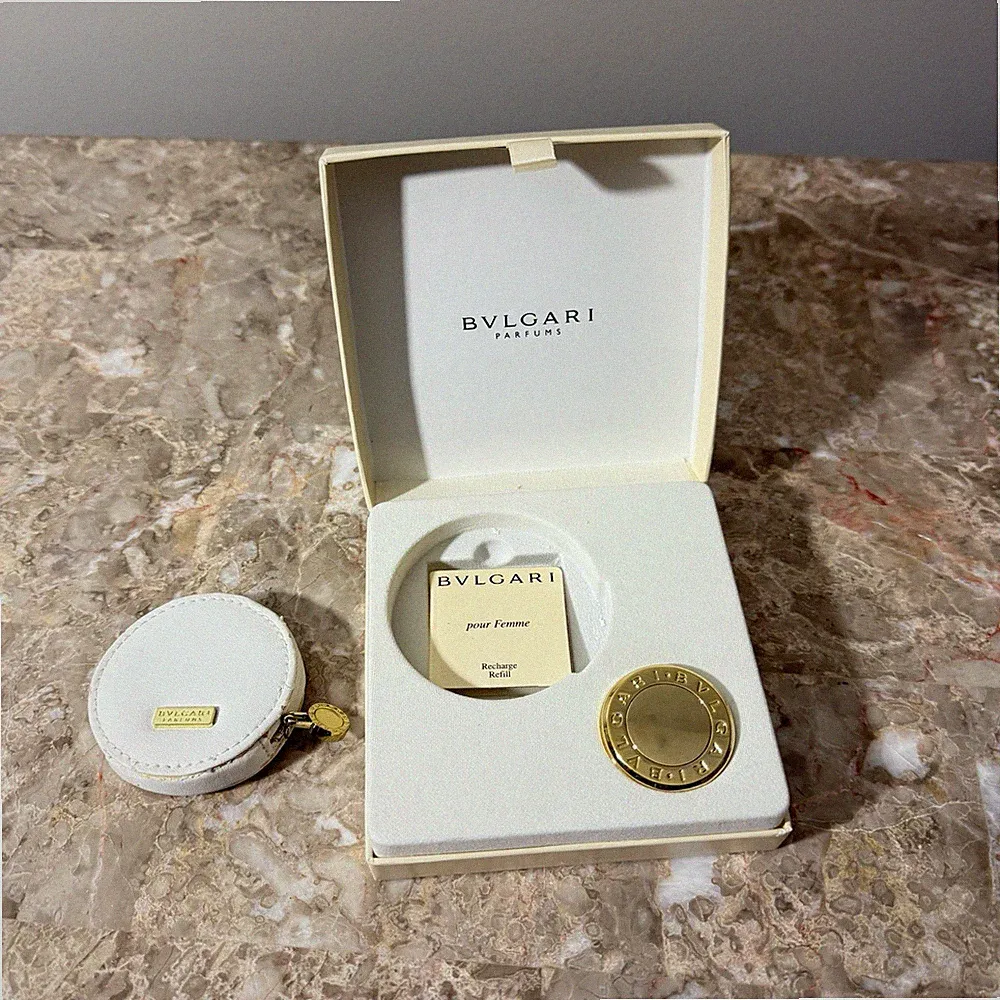 Bvlgari Pour Femme Creme De Parfum Two Solid Perfumes + Pouch Rare VTG 1g New
