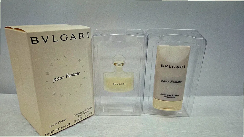 Bvlgari Pour Femme Eau de Parfum Perfume 0.17oz & Body Lotion 1oz Set