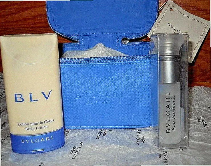 VTG 3 Pc BVLGARI BLV PERFUME Gift Set~75ml Body Lotion+ 10ml Eau Parfumee~*BNIB*